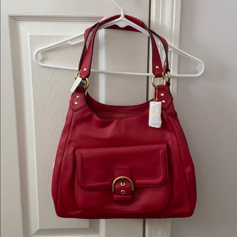 Coach red leather Campbell hobo bag - Picture 3 of 10